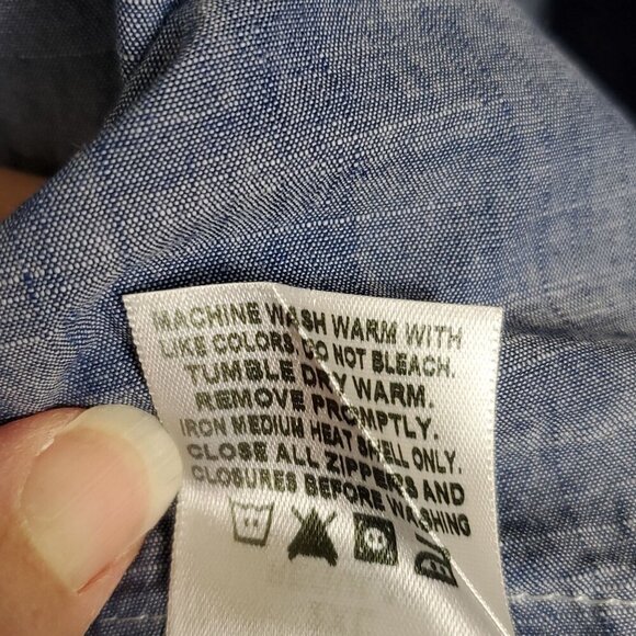 Berne Mens Button Down Workwear Denim Shirt 2XL Chambray Blue Casual Workwear - Picture 5 of 12